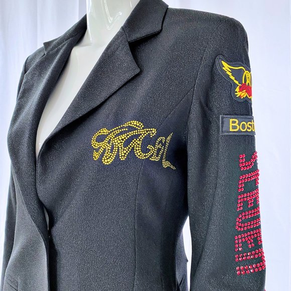 Aerosmith - Angel Rhinestone Black Metallic Jacket - Picture 3 of 8